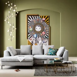 Discount KARE Design Narożnik Gianni Cord 290x167 cm szary lewy - KARE