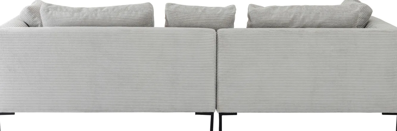 Discount KARE Design Narożnik Gianni Cord 290x167 cm szary lewy - KARE