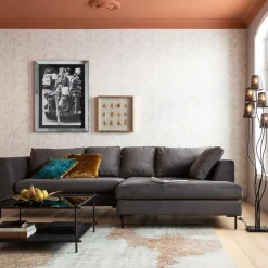 Hot KARE Design Narożnik Gianni Velvet 290x167 cm szary prawy - KARE