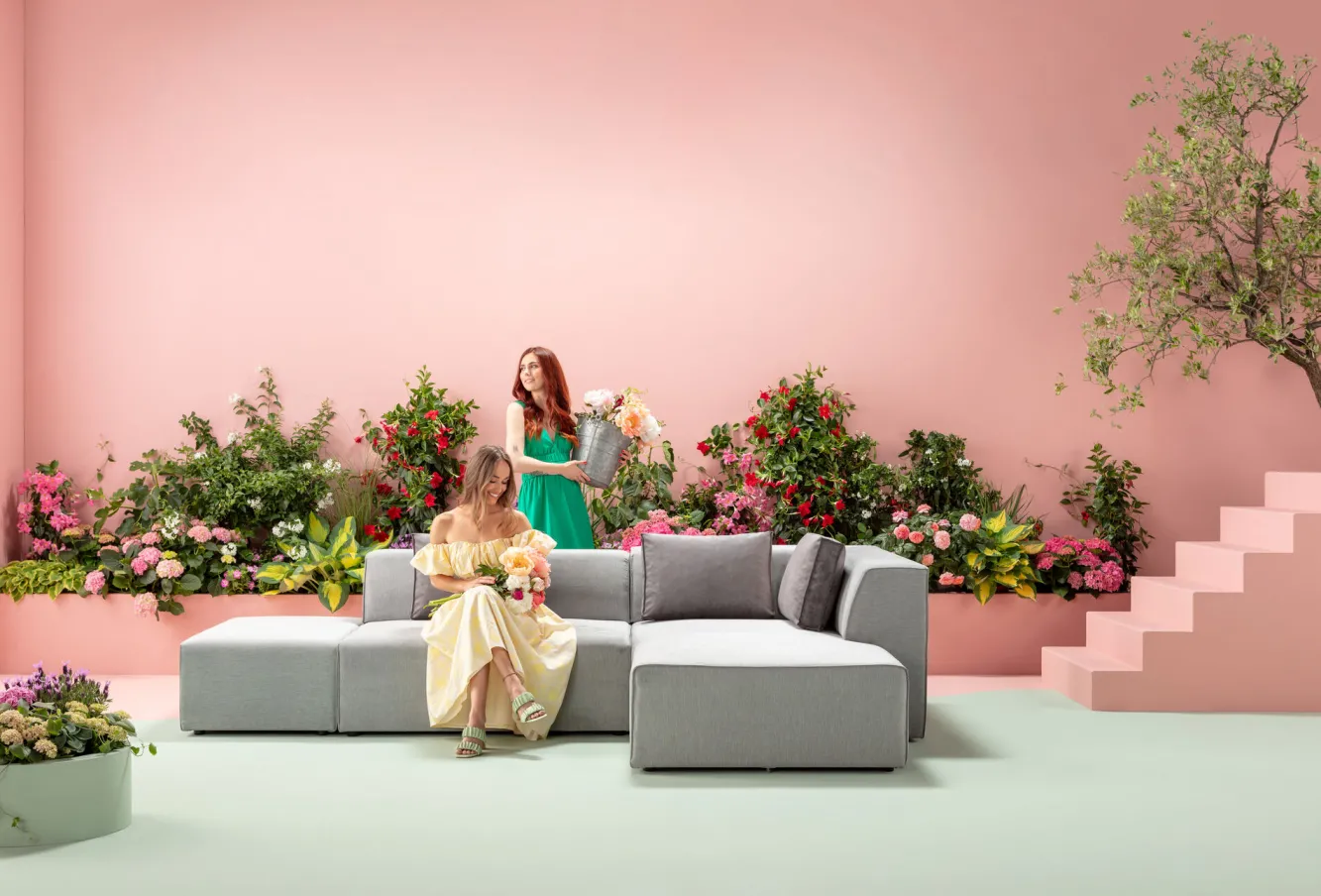 Clearance KARE Design Narożnik Infinity szary 302x182 cm prawostronny - KARE