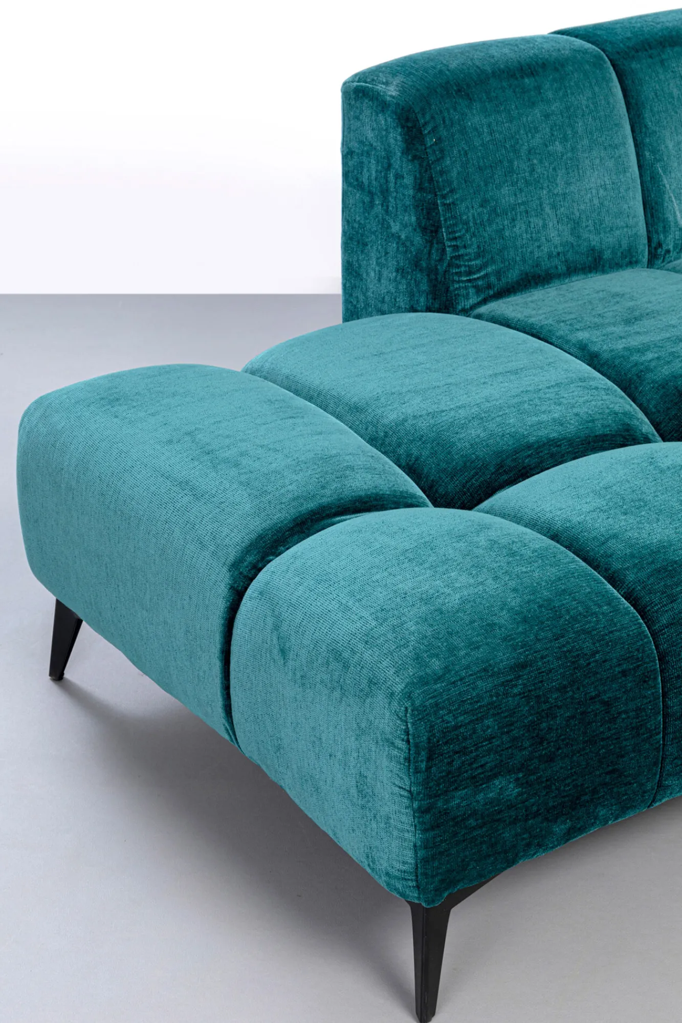 Online KARE Design Narożnik lewy ciemnozielony welurowy nogi czarne 250x200 cm - KARE