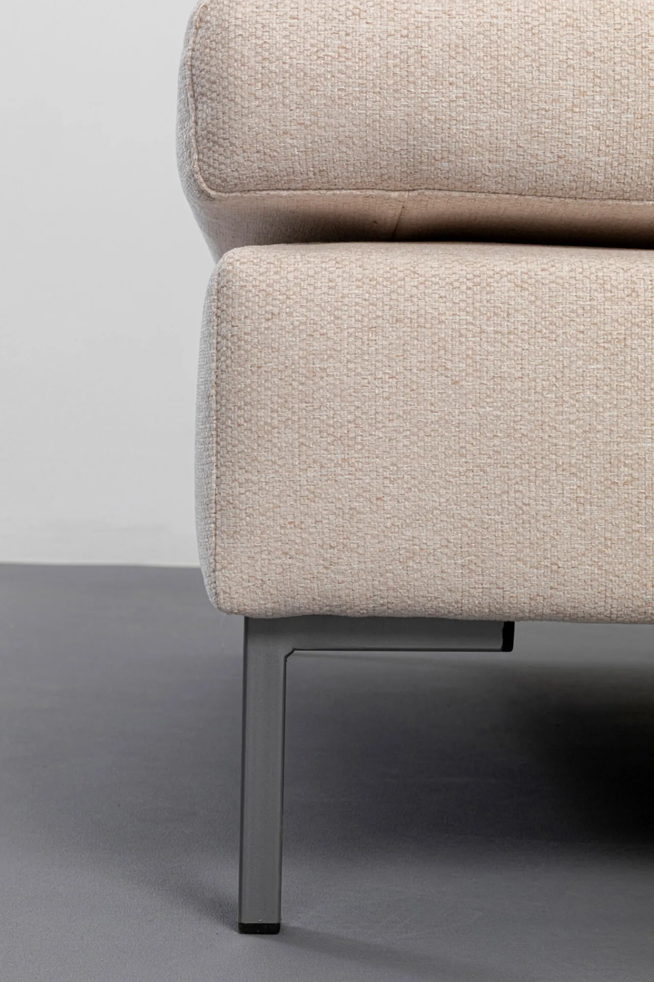 Discount KARE Design Narożnik lewy w kolorze kremowym nogi stalowe 250x167 cm - KARE