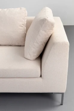 Discount KARE Design Narożnik lewy w kolorze kremowym nogi stalowe 250x167 cm - KARE