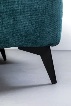 Best KARE Design Narożnik prawy ciemnozielony welurowy nogi czarne 250x200 cm - KARE