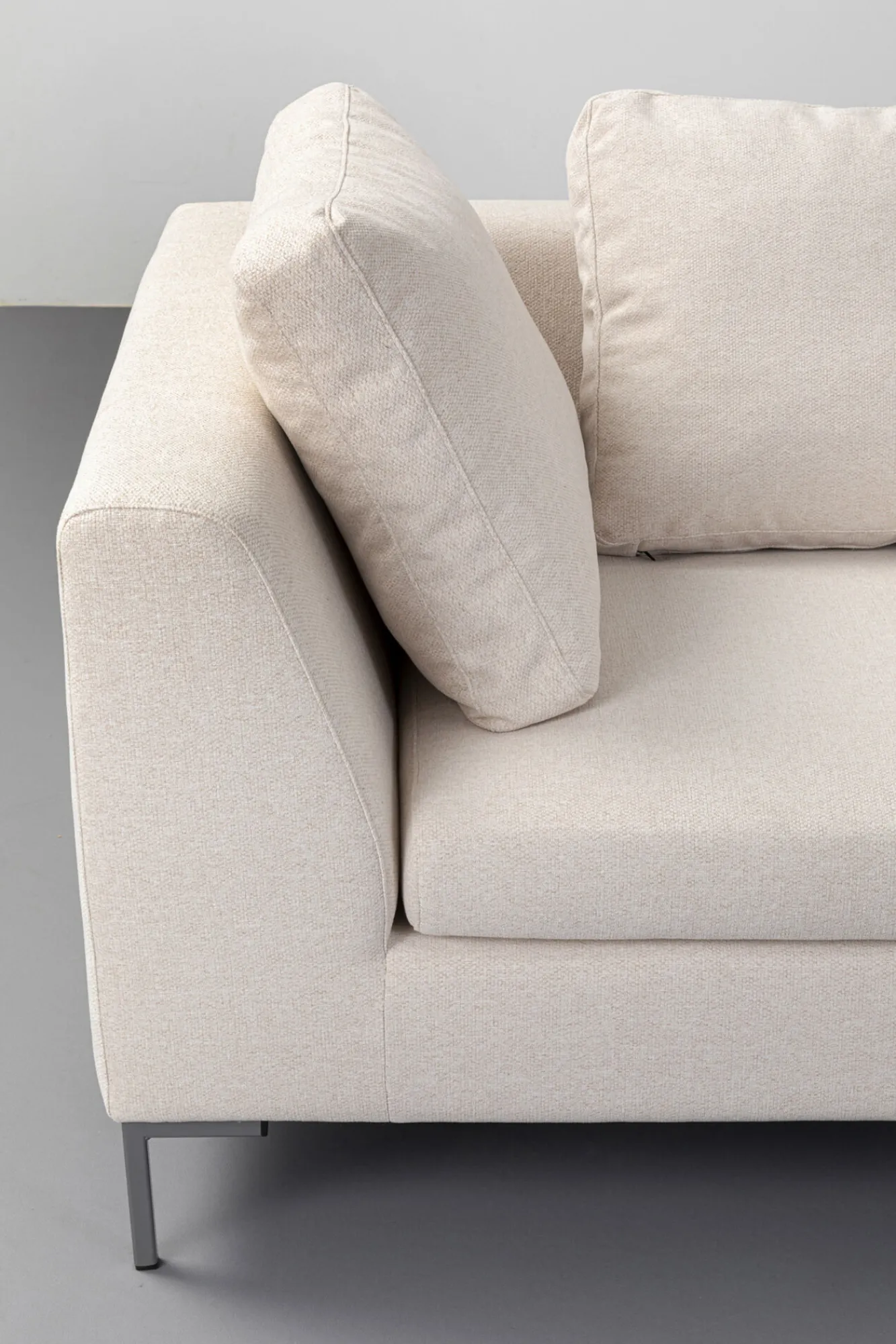 Clearance KARE Design Narożnik prawy w kolorze kremowym nogi stalowe 250x167 cm - KARE