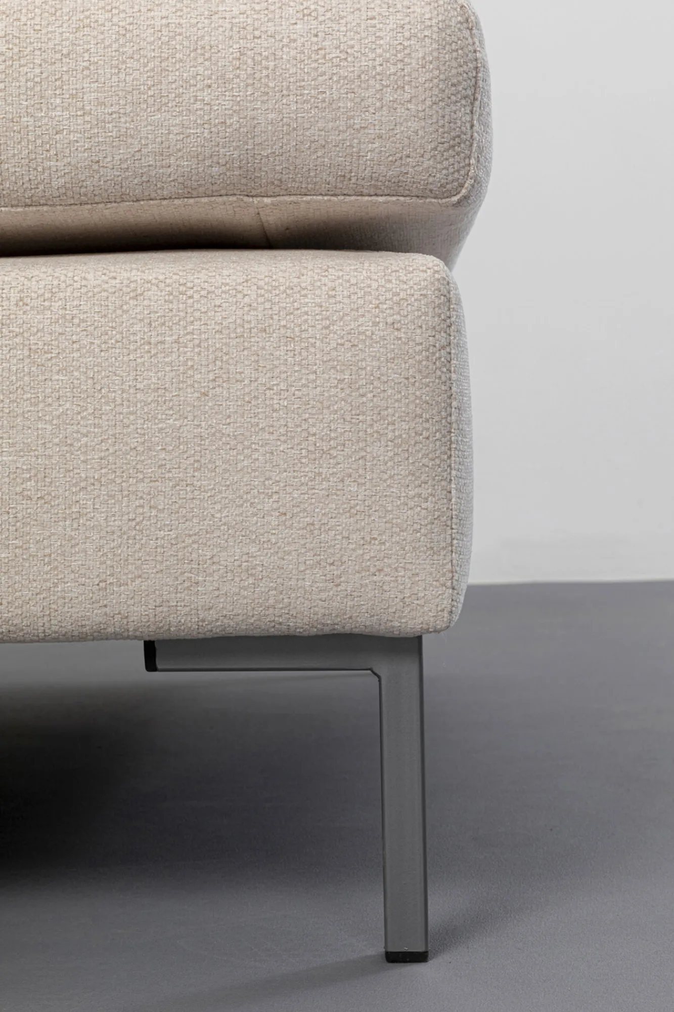 Clearance KARE Design Narożnik prawy w kolorze kremowym nogi stalowe 250x167 cm - KARE