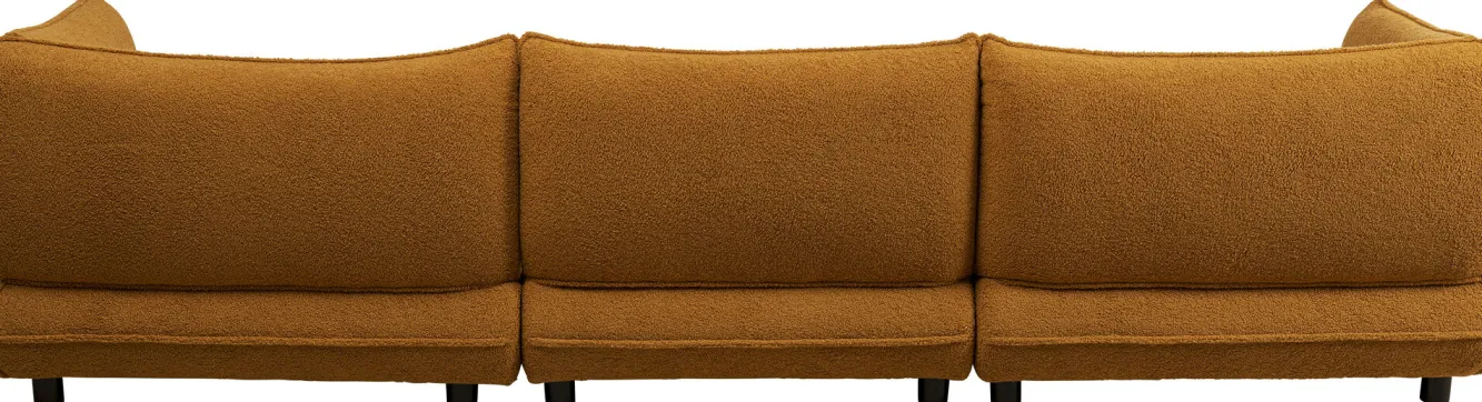 Best KARE Design Narożnik prawy w kolorze żółtym tkanina pluszowa 302x160 cm - KARE