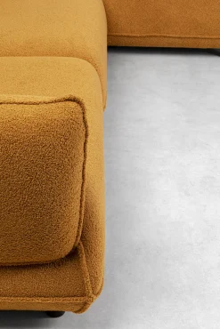 Best KARE Design Narożnik prawy w kolorze żółtym tkanina pluszowa 302x160 cm - KARE