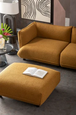 Best KARE Design Narożnik prawy w kolorze żółtym tkanina pluszowa 302x160 cm - KARE