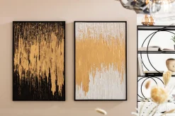 New KARE Design Obraz Abstract 80x120 cm czarno-złoty - KARE