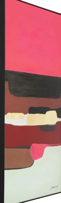 Online KARE Design Obraz abstrakcyjne kształty ręcznie malowany 73x143 cm różowy - KARE