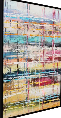 Discount KARE Design Obraz abstrakcyjny kolorowy z czarną ramą 80x100 cm - KARE