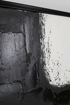 Fashion KARE Design Obraz czarno-biały abstrakcja farby akrylowe 120x90 cm - KARE