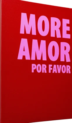 Discount KARE Design Obraz czerwony z różowym napisem More Amor Por Favor 40x50 cm - KARE