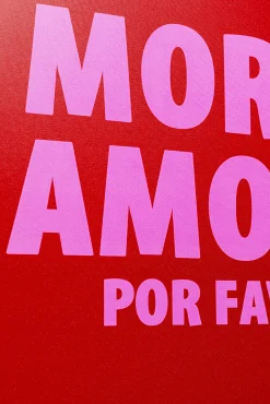 Discount KARE Design Obraz czerwony z różowym napisem More Amor Por Favor 40x50 cm - KARE