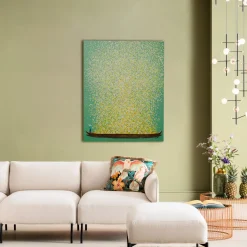 Clearance KARE Design Obraz łódź i białe kwiaty 80x100 cm zielone tło - KARE