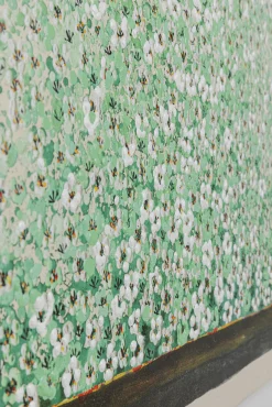 Discount KARE Design Obraz łódź i zielone kwiaty 80x100 cm beżowe tło - KARE