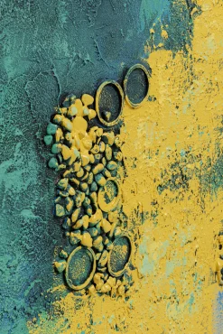 Sale KARE Design Obraz do salonu duży ręcznie malowany odcienie niebieskiego 125x215 cm - KARE