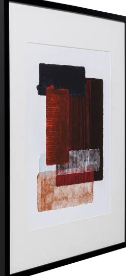 Best KARE Design Obraz do salonu motywy abstrakcyjne odcienie czerwone rama czarna 60x80 cm - KARE