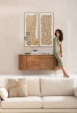 Clearance KARE Design Obraz do salonu naturalny boho czarne wzory 50x150 cm - KARE