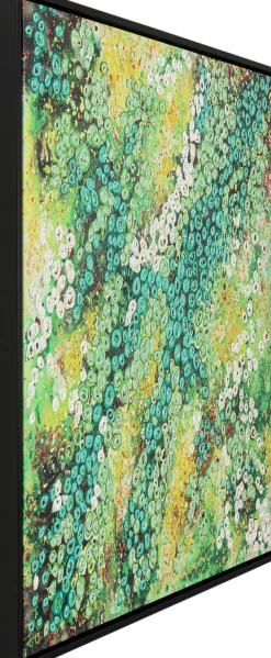 Discount KARE Design Obraz do salonu odcienie zieleni detale ręcznie malowane 100x100 cm - KARE