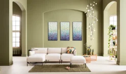 Hot KARE Design Obraz 3-elementowy kolorowy do salonu ręcznie malowane detale 240x160 cm - KARE