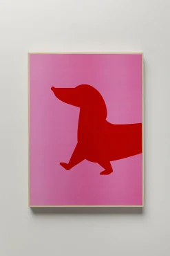 Online KARE Design Obraz 2-elementowy 30x40 cm czerwono-różowy pies jamnik - KARE
