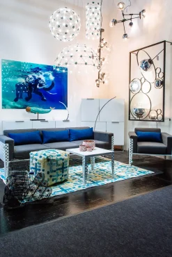 Sale KARE Design Obraz Glass Swimming Elephant 180x120 cm kolorowy - KARE