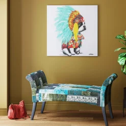 Fashion KARE Design Obraz Headdress Dog 80x80 cm kolorowy - KARE