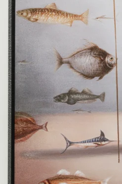 Online KARE Design Obraz kolorowy łódka i ryby rama czarna 60x120 cm - KARE