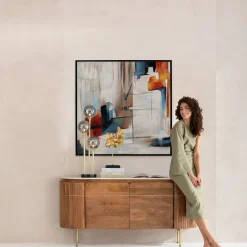 New KARE Design Obraz kolorowy motyw abstrakcyjny rama czarna 100x100 cm - KARE