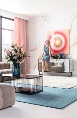 Fashion KARE Design Obraz kolorowy płótno bawełniane okręgi 120x120 cm - KARE