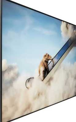 Best KARE Design Obraz kolorowy słoń w chmurach rama czarna z aluminium 150x100 cm - KARE