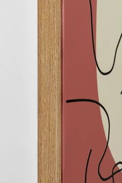 Online KARE Design Obraz 3-kolorowy twarze abstrakcyjne rama w kolorze naturalnym 90x120 cm - KARE