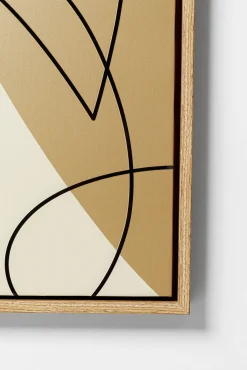 Online KARE Design Obraz 3-kolorowy twarze abstrakcyjne rama w kolorze naturalnym 90x120 cm - KARE