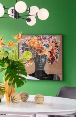 Discount KARE Design Obraz kwadratowy kolorowy rama czarna z aluminium 120x120 cm - KARE