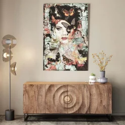 Outlet KARE Design Obraz Lady Butterfly 100x150 cm kolorowy - KARE