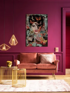 Outlet KARE Design Obraz Lady Butterfly 100x150 cm kolorowy - KARE