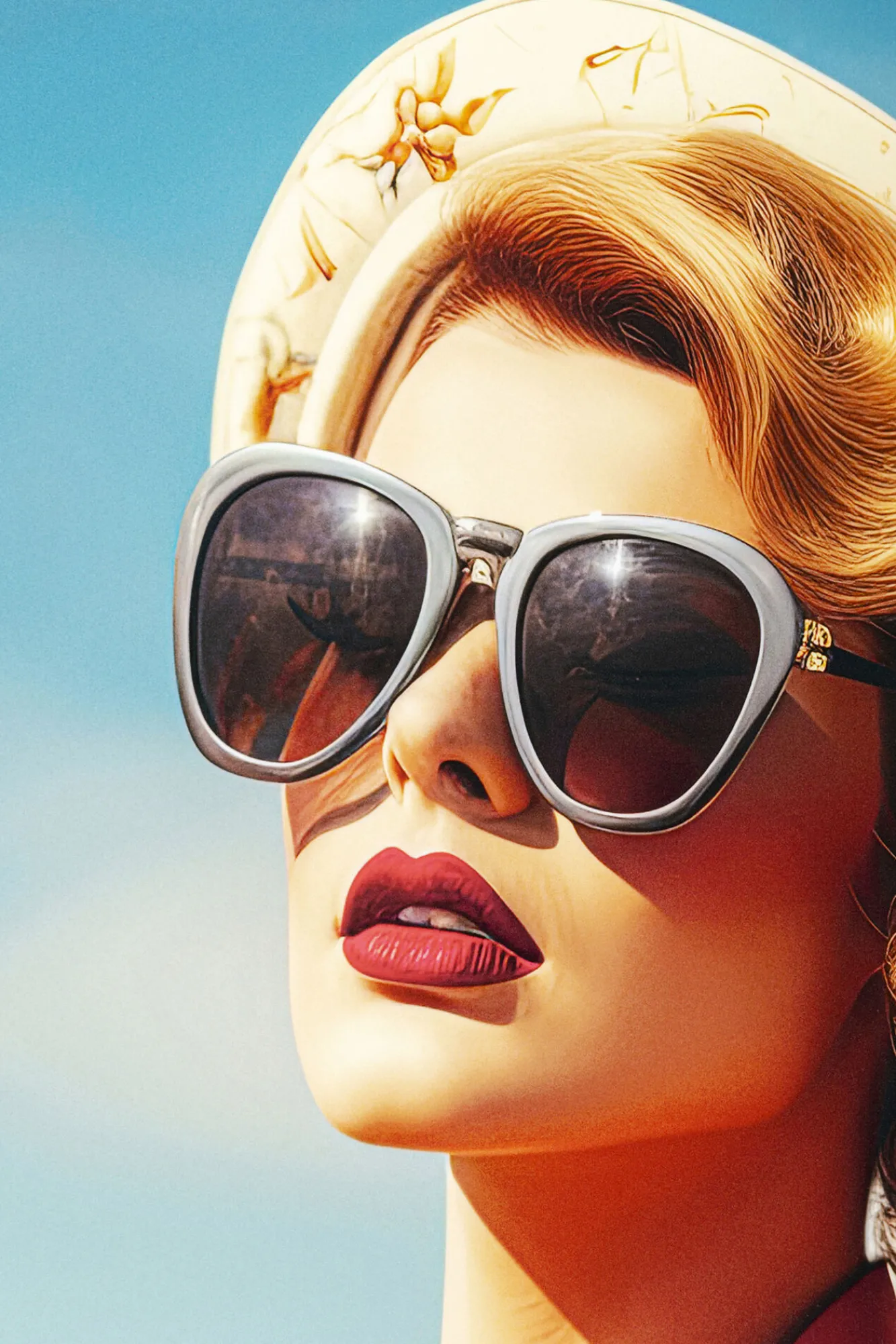 New KARE Design Obraz LED kolorowy 120x80 cm 80's kobieta i samolot - KARE