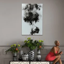 Fashion KARE Design Obraz Smokey Hair 100x150 cm szary - KARE