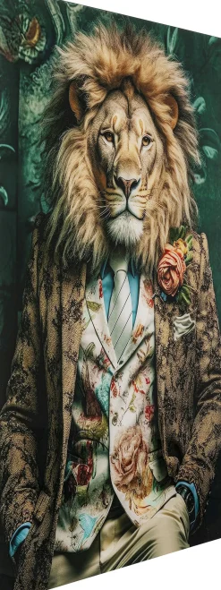 New KARE Design Obraz szklany duży 100x150 cm motyw zwierzęcy pan lew - KARE