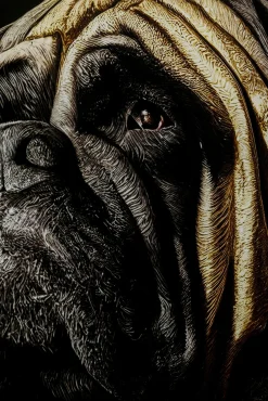 Outlet KARE Design Obraz szklany kolorowy król mops 40x60 cm - KARE