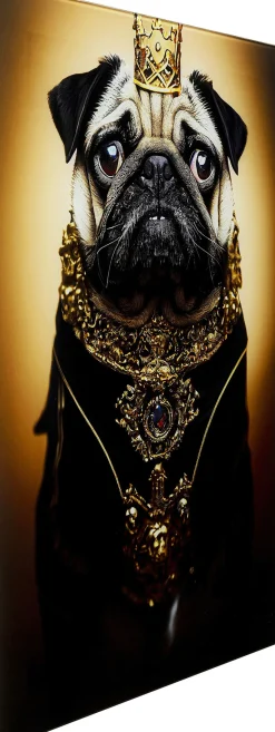 Fashion KARE Design Obraz szklany kolorowy książę mops 40x60 cm - KARE