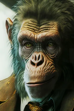 Clearance KARE Design Obraz szklany 100x100 cm motyw zwierzęcy małpa w barze - KARE