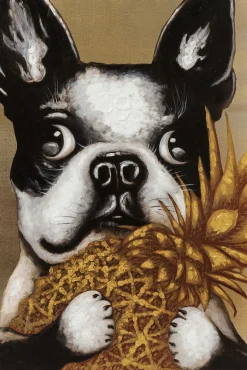 Fashion KARE Design Obraz Touched Dog with Pineapple 80x80 cm - KARE