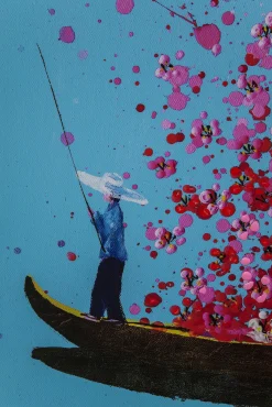 Sale KARE Design Obraz Touched Flower Boat 120x160 cm kolorowy - KARE