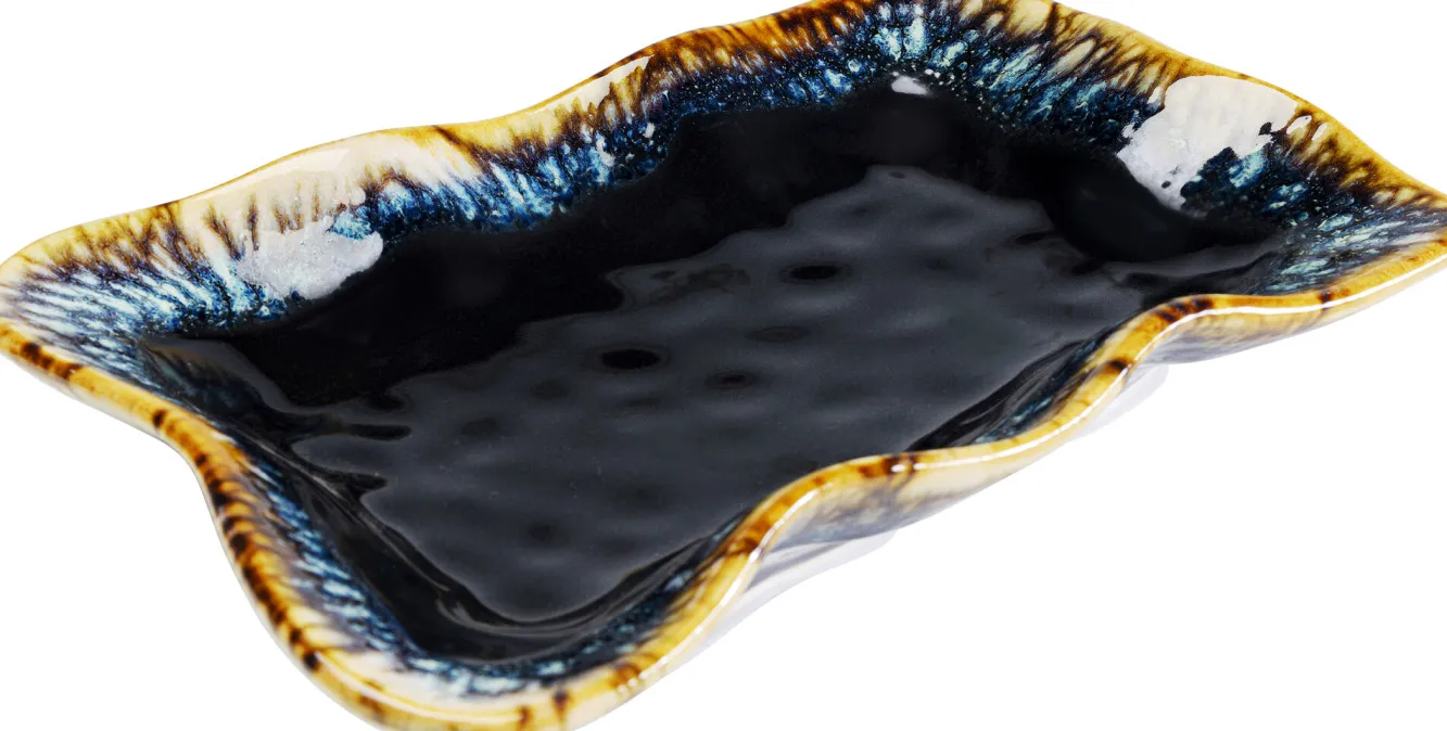 Discount KARE Design Półmisek kamionkowy ciemnoniebieski 26x17 cm - KARE