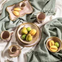 Sale KARE Design Półmisek kamionkowy różowy 26x17 cm - KARE