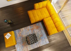 Online KARE Design Podnóżek Belami Velvet 105x70 cm bursztynowy - KARE