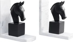 Sale KARE Design Podpórki na książki Horse 36x21 cm czarno-białe - KARE